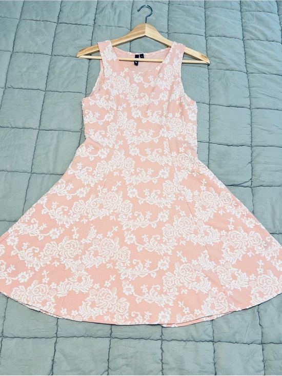 Ultra Flirt Dresses & Skirts - Ultra Flirt Pink & White Floral Fit-and-Flare Midi Dress